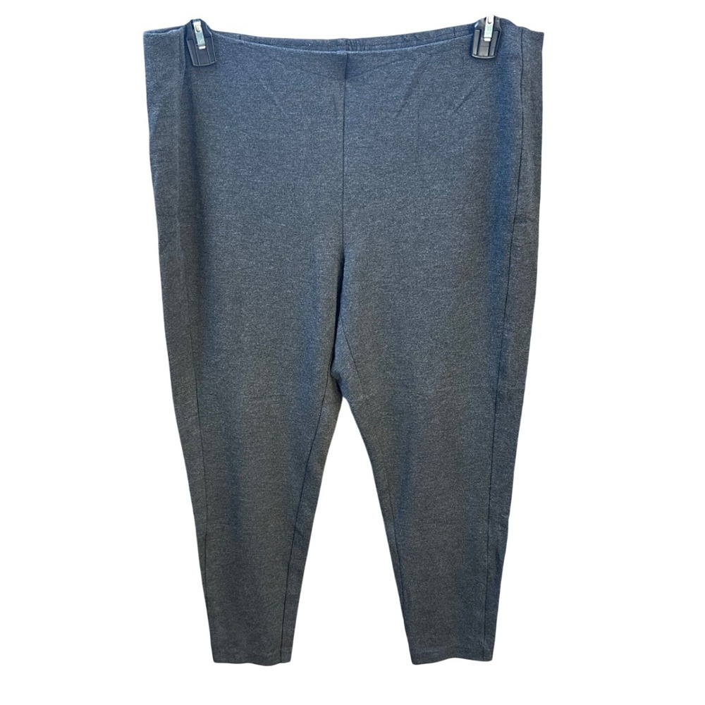 J. Jill Gray Ponte Knit Leggings Womens 2X Charcoal Stretch Pull On Pants